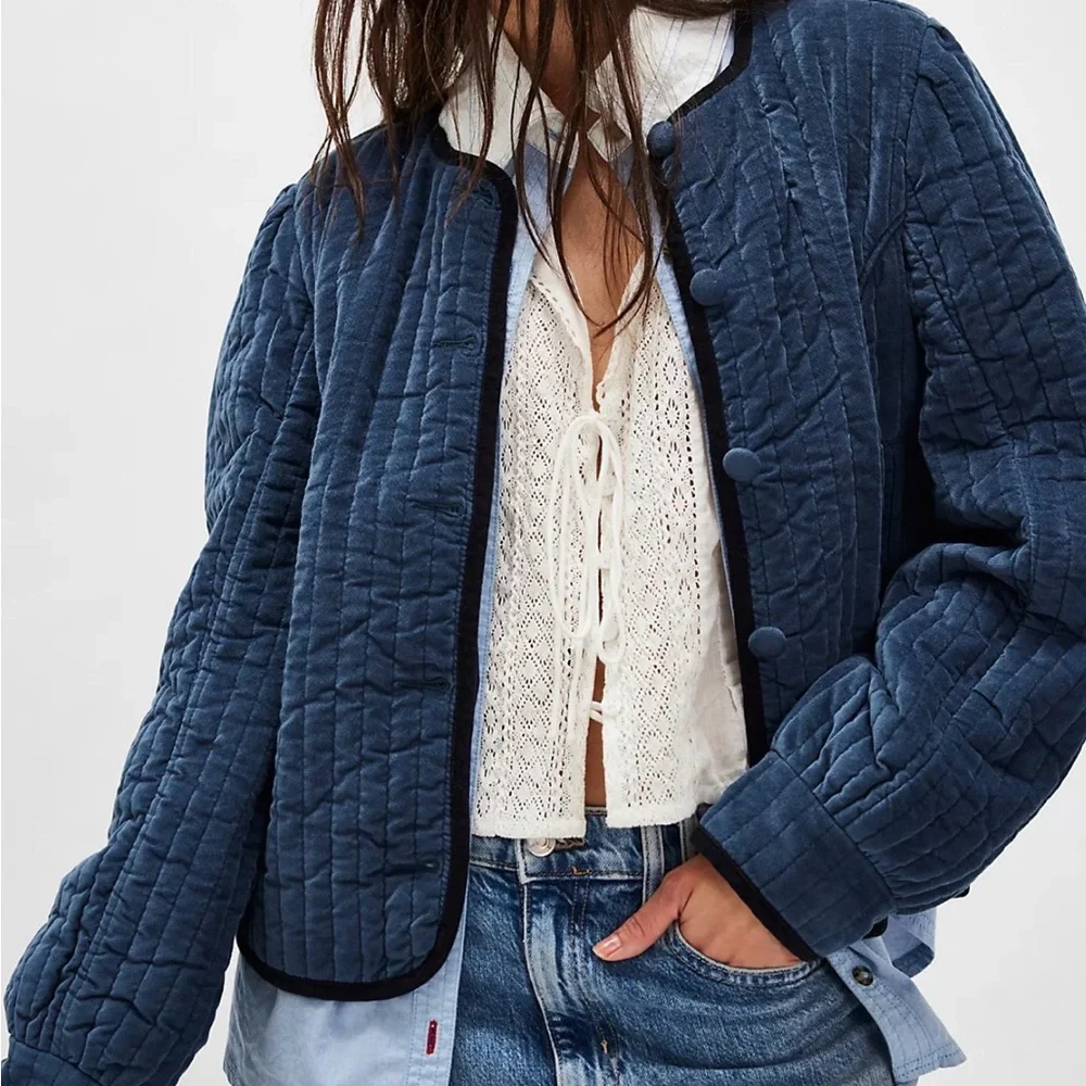 Free People Natalia Velvet Jacket Size‎ Large